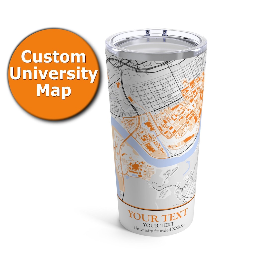 CUSTOM College Map Dishwasher Safe Tumbler With School Colors Etsy