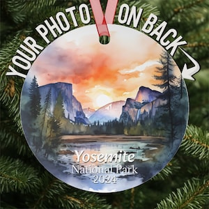 Custom Yosemite National Park ornament, Christmas ornaments personalized photo, Lightweight, durable, chip & scratch resistant