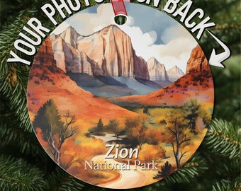 Custom Zion National Park ornament, Christmas ornaments personalized photo, Lightweight, durable, chip & scratch resistant