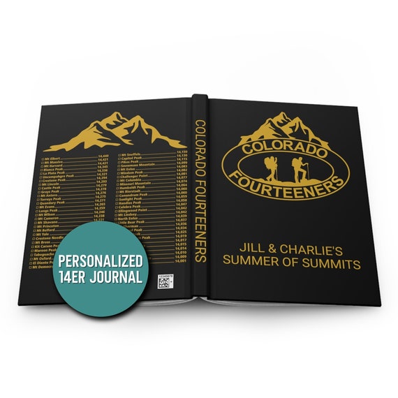 Personalized Colorado 14er Checklist Journal Choose Your Own