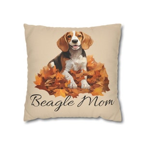 PERSONALIZED Beagle Throw Pillow Cover | Add your Beagle's name or other text below this adorable dog