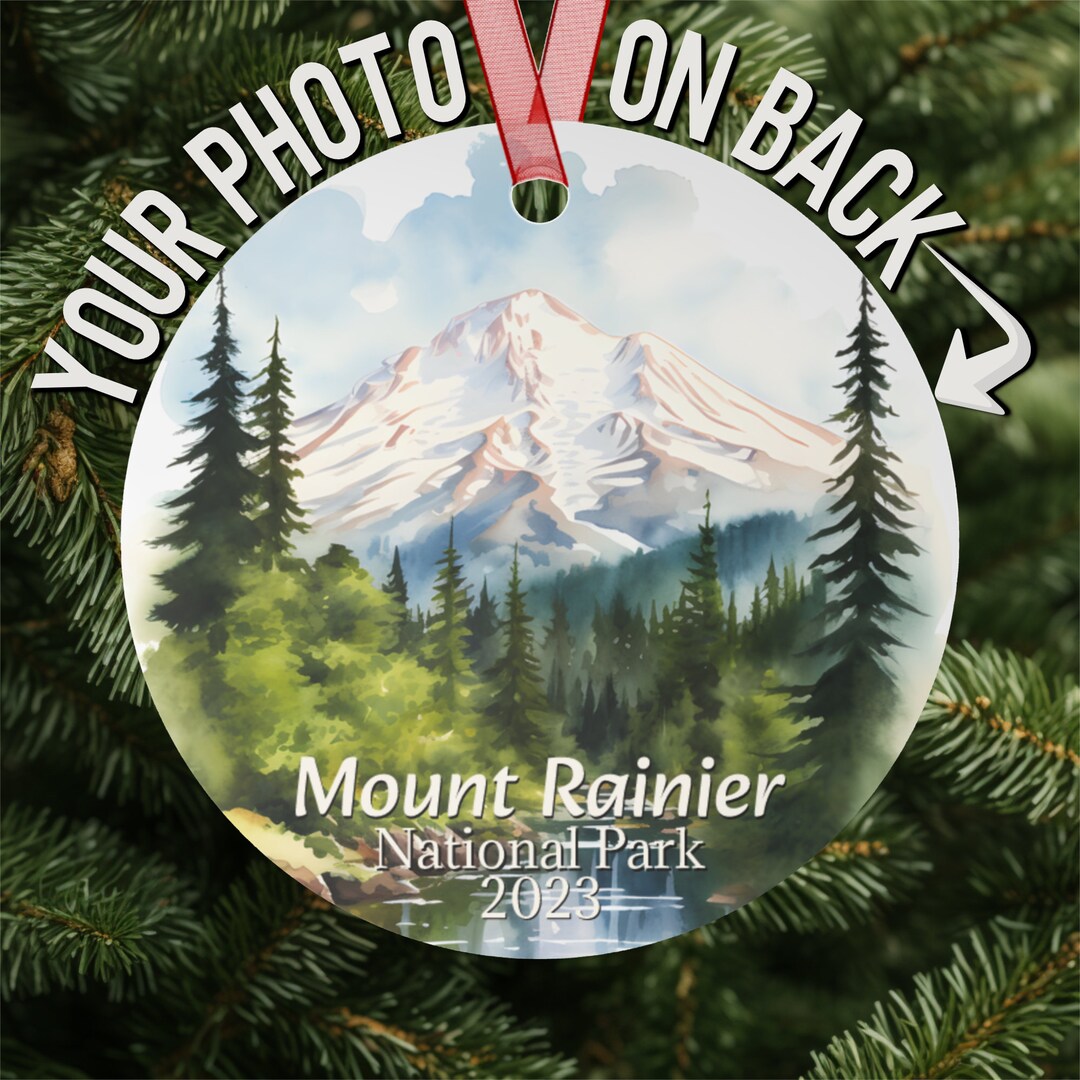 Custom Mt Rainier National Park Ornament, Christmas Ornaments