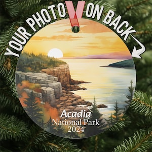 Custom Acadia National Park ornament, Christmas ornaments personalized photo, Lightweight, durable, chip & scratch resistant