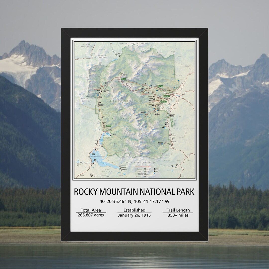 Rocky Mountain National Park Map | UNFRAMED | National Park Service ...