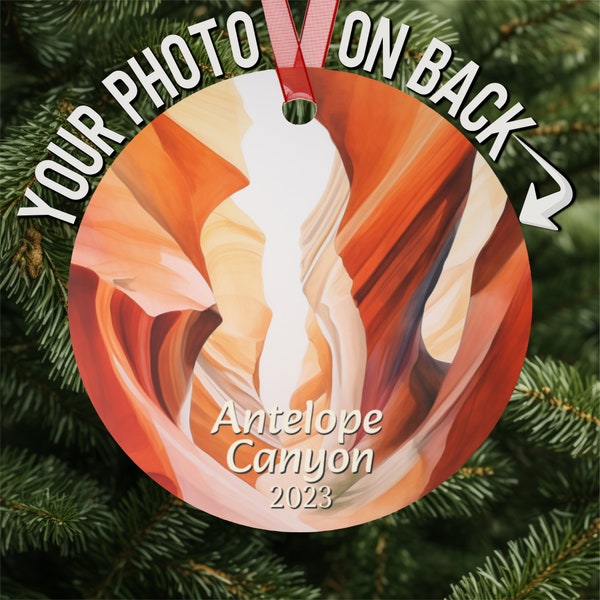 Custom Antelope Canyon ornament, Christmas ornaments personalized photo, Lightweight, durable, chip & scratch resistant