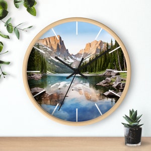 Rocky Mountain National Park Clock. Dream Lake Colorado Wooden wall clock, silent wall clock, clock for family room, kitchen, or sunroom