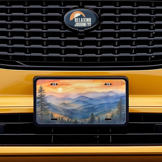 Blue Ridge Mountains Vanity Plate, sunrise Appalachian car accessory, front license plate, Gift for boyfriend, father or wildlife enthusiast