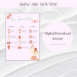 Druckbare Hautpflege Routine | Pflege für Tween | Teenager Hautpflege | Basic Hautpflege-Routine | Druckbar | Sofort Download