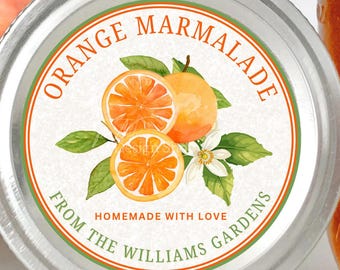 Étiquette modifiable de confiture d'orange, étiquette de marmelade d'orange, étiquette de mise en conserve de confiture de fruits, modèle d'autocollant de pot de confiture, confiture maison, étiquettes de mise en conserve personnalisées