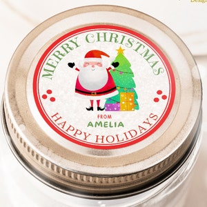 Frohe Weihnachten Aufkleber Vorlage Weihnachten Glasaufkleber Weihnachten Santa Tag Weihnachten Einmachglas Etiketten Weihnachten Weihnachten rund