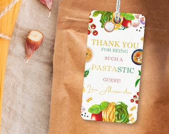 Editable Pasta Gift Tag Pasta Party Favor Tag Pasta Dinner Party Italian Themed Gift Tag Italian Theme Decor Italian Party Theme Tags