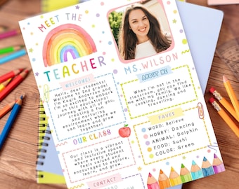 Meet The Teacher Template Meet TheTeacher Kindergarten Letter Meet The Teacher Flyer Your Teacher Boho Meet Your Teacher Bulletin