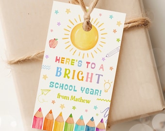Teacher Gift Tag Back To School Gift Tag School Treat Tag School Gifts For Students First Day Of School Rainbow Gift Tag Beginning Of School