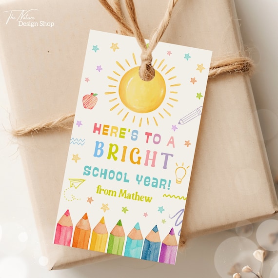 Teacher Gift Tag Back To School Gift Tag School Treat Tag School Gifts For Students First Day Of School Rainbow Gift Tag Beginning Of School