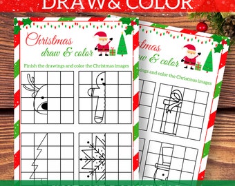 Juego de dibujo navideño Juegos navideños para jardín de infantes Hojas de actividades navideñas Hojas de trabajo navideñas para niños preescolares Juegos navideños preescolares