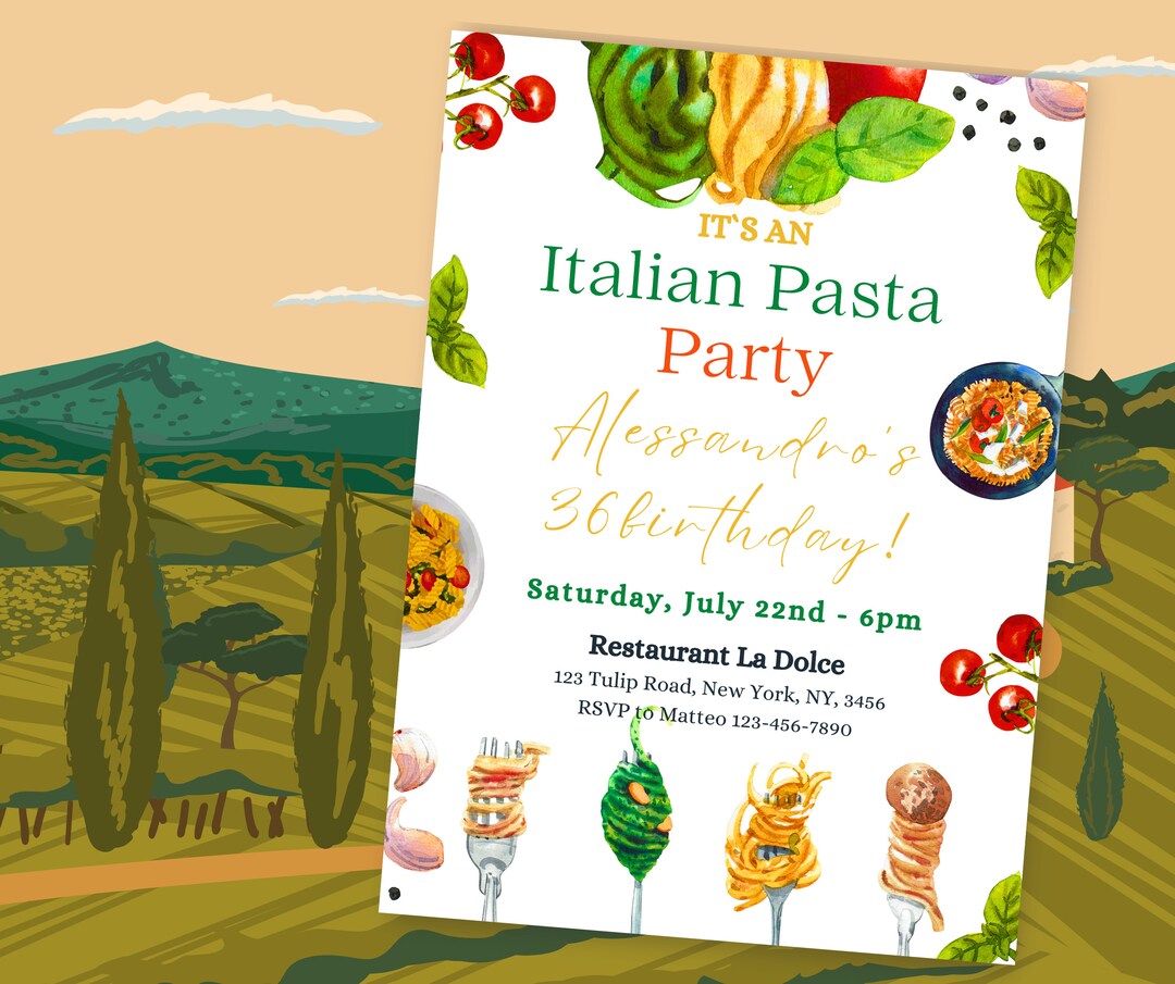 Editable Italian Birthday Party Italian Invitation Pasta Party Etsy Editable Italian Birthday Party Italian Invitation Pasta Party Etsy