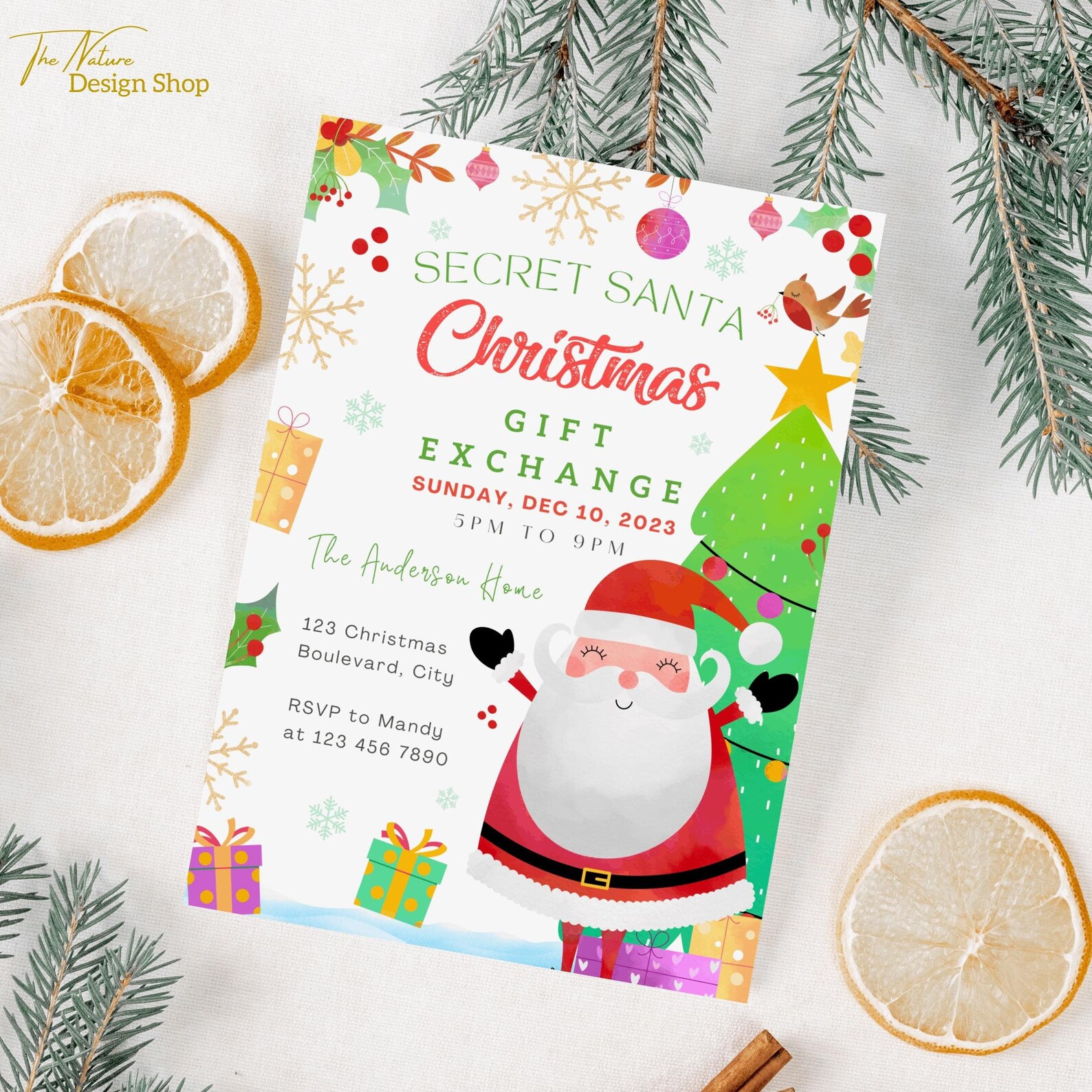 Secret Santa Invitation Secret Santa Invite Secret Santa Gift Exchange ...