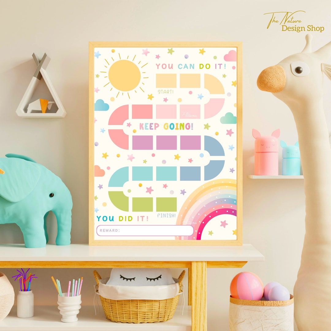 Rainbow Reward Chart Toddler Reward Chart for Kids Potty Training Chart ...