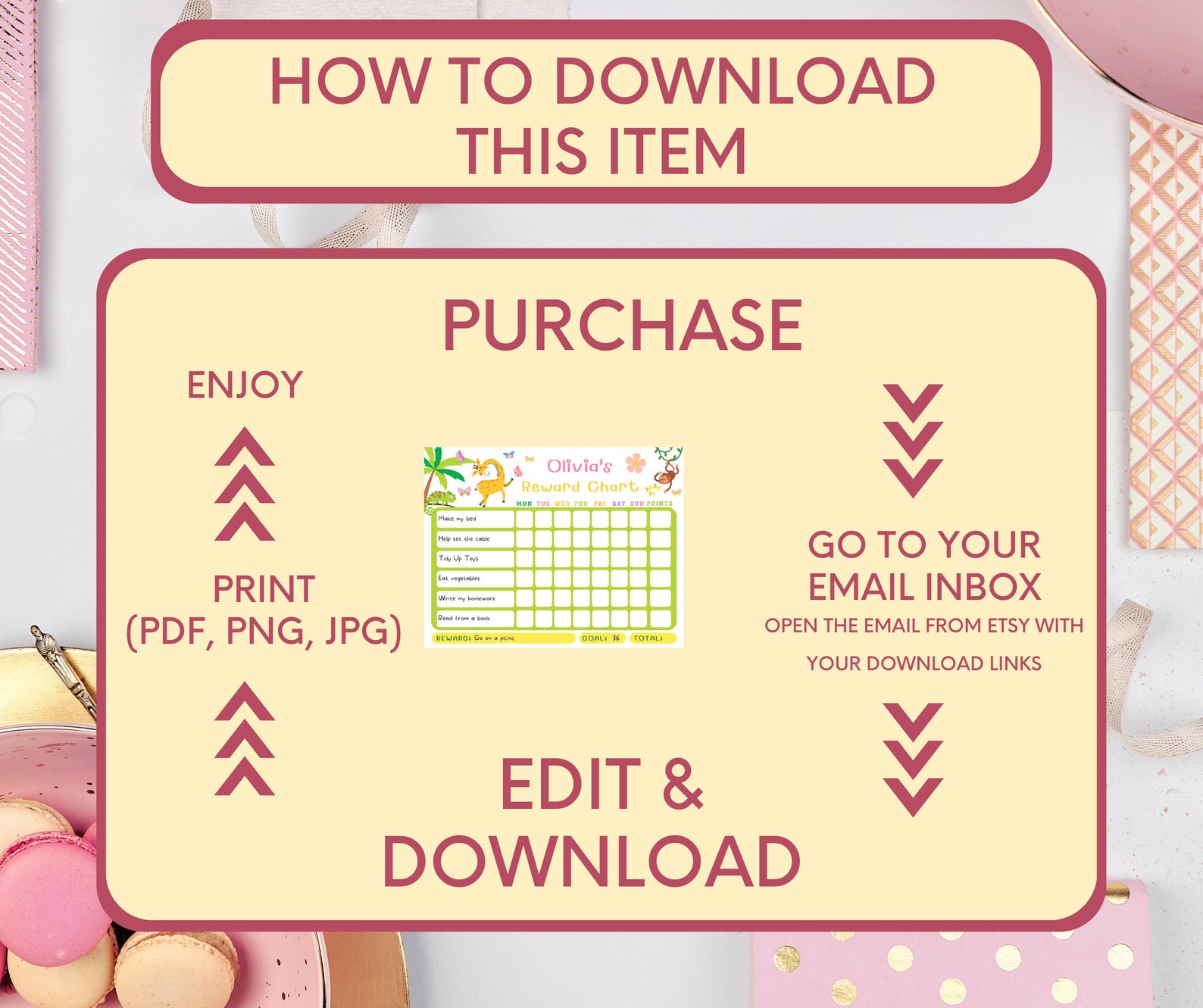 Editable Jungle Animals Reward Chart for Kids Daily Routine Chart Kids ...