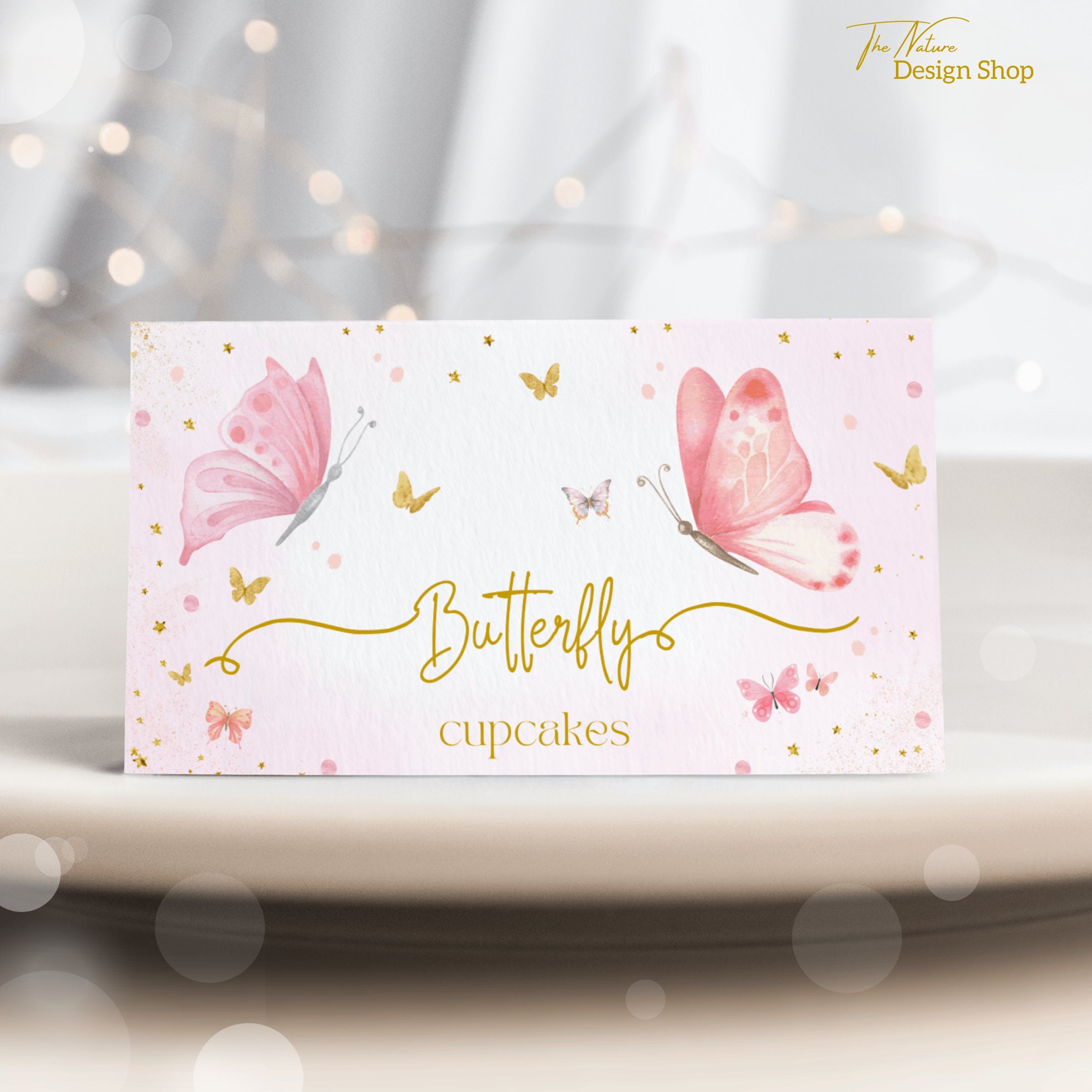 Editable Butterfly Food Label Tent Card Butterfly Birthday Food Card ...