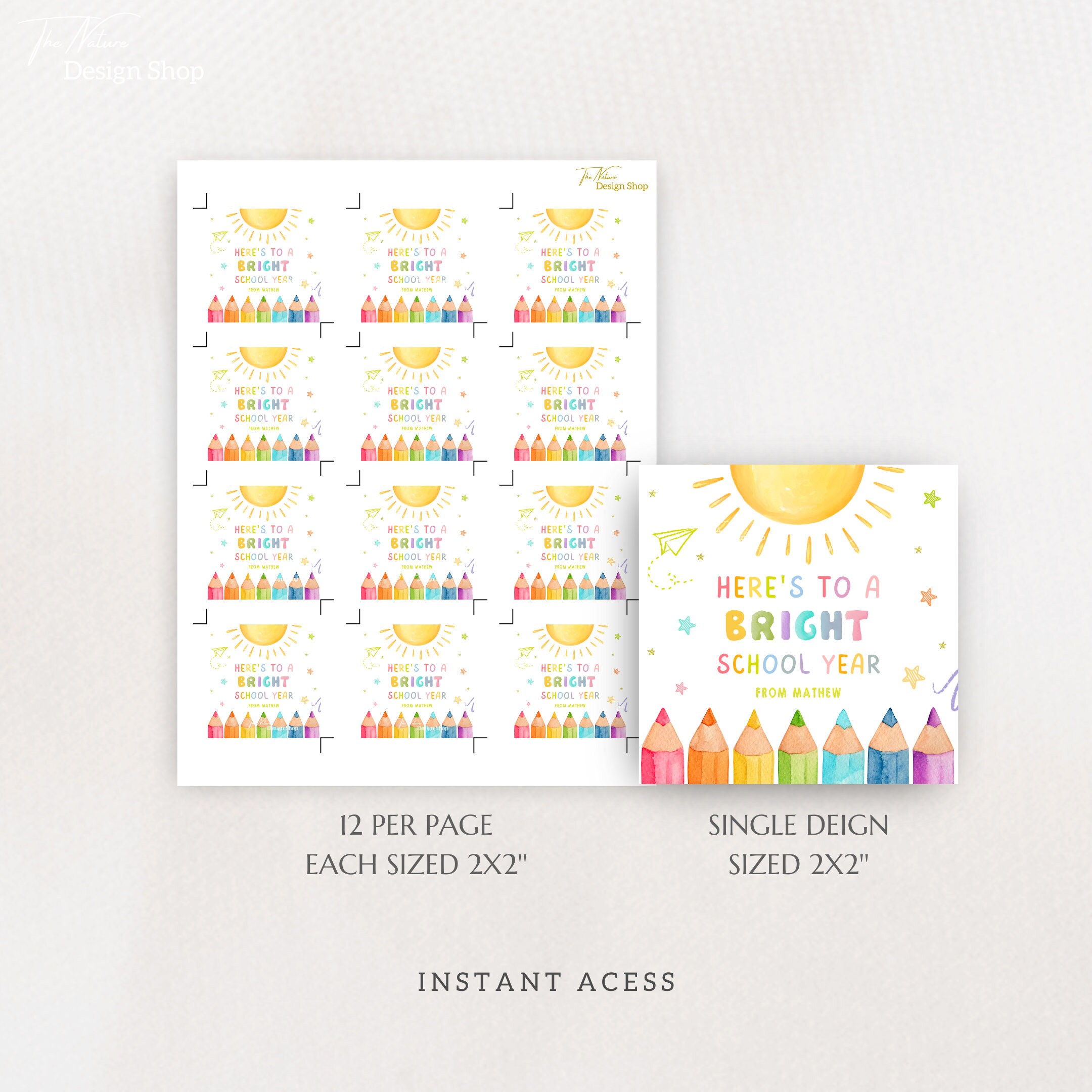 Editable Back to School Tag First Day of School Treat Tag School Gifts ...