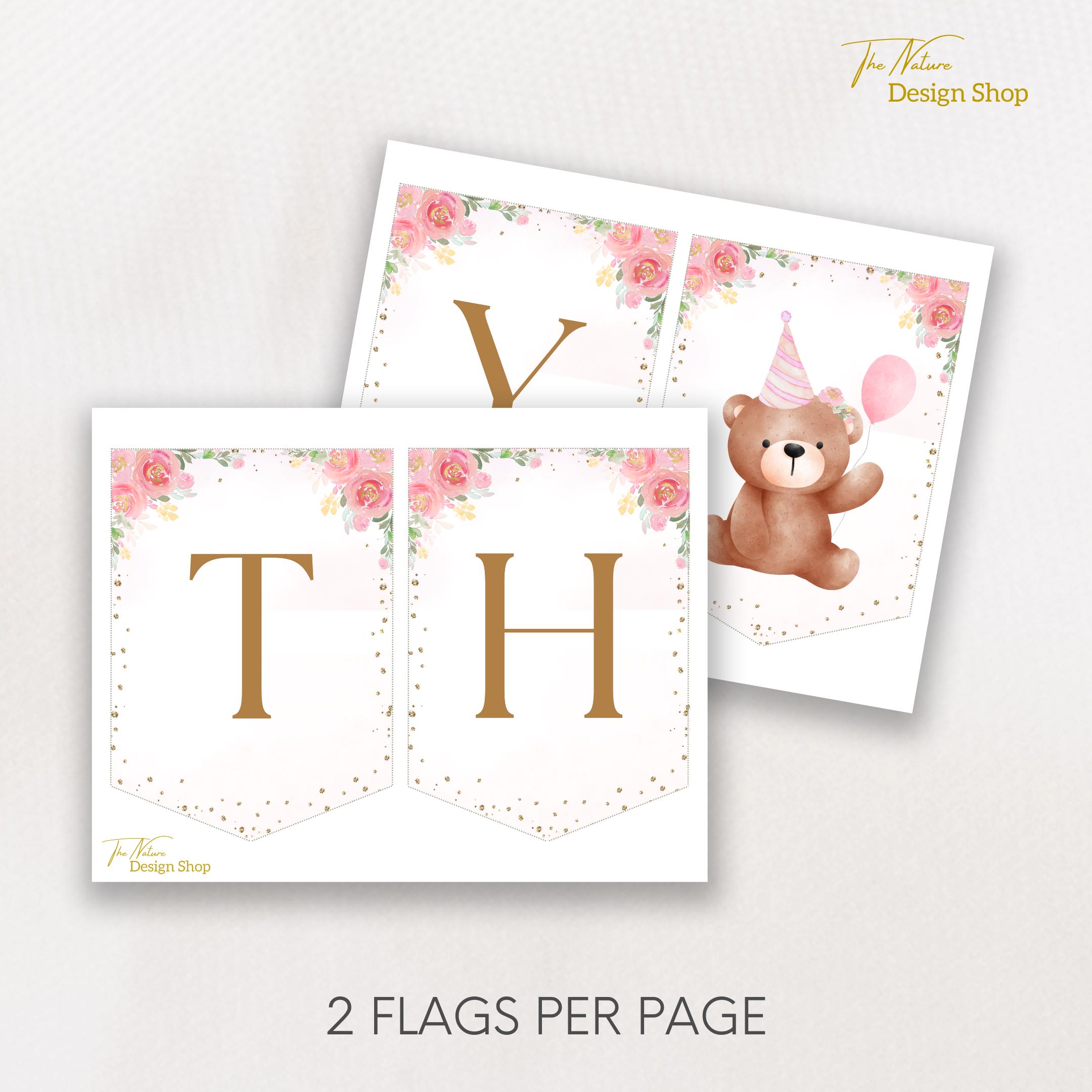 Beary First Birthday Party Decorations Teddy Bear Happy Birthday Banner ...