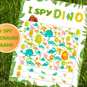I Spy Dino Kids Dinosaurs Birthday Party Game Dino Party Activities Dinosaur Party Games Dino I Spy Party Birthday Dinosaurs Games Dino