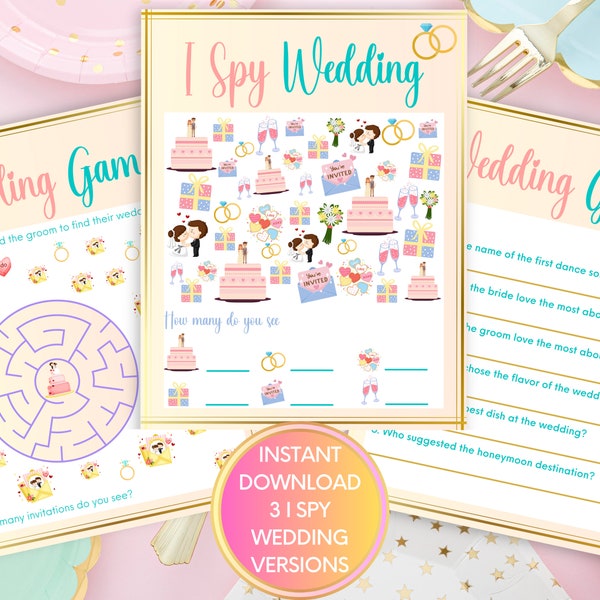 I Spy Wedding Game for Kids Activity Book Kid Activity Kit Wedding Kid Wedding Activity Book Busy Bags Kids Wedding Kid Wedding Activity Box