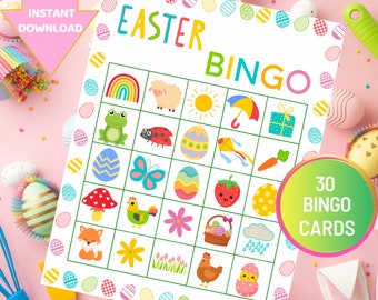Easter Bingo Game Kids Easter Activity Printable Easter Game Kids Bingo Easter Classroom Game Easter Games for Kids Easter Bingo Cards
