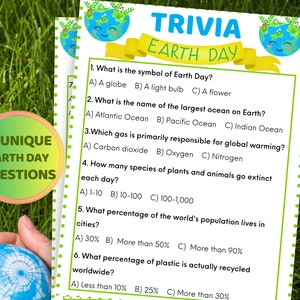 Earth Day Trivia Game Kids Earth Day Printable Games Earth Day Activity Kids Earth Day Party Earth Day Classroom Trivia Ecology Recycling