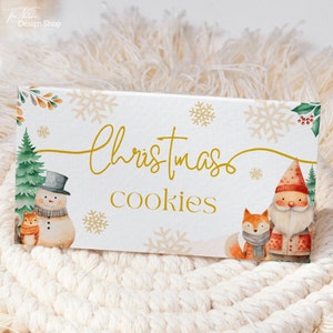 Bearbeitbare Weihnachtsbuffet-Kartenvorlage Bearbeitbare Weihnachtsnamensschilder Weihnachtsessen-Platzkarten Weihnachtsessen-Gedeck