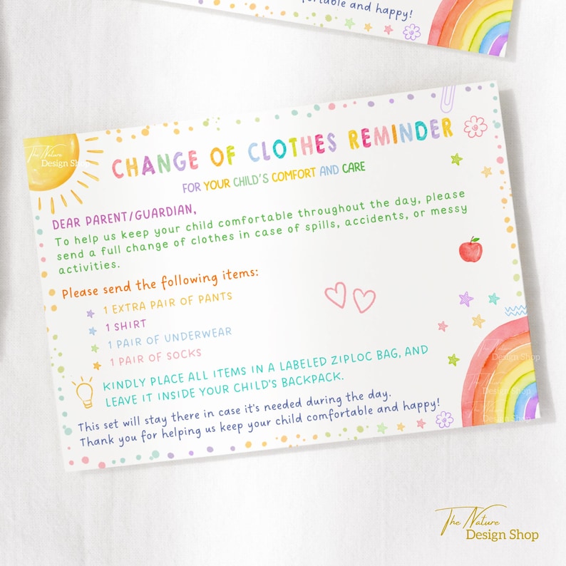 Editable Daycare Parent Reminder Slips Preschool Parent Communication ...