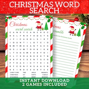 Christmas Word Search Games Christmas Word Search for Kids Christmas Unscramble Christmas Word Scramble Game Christmas Word Games Kids