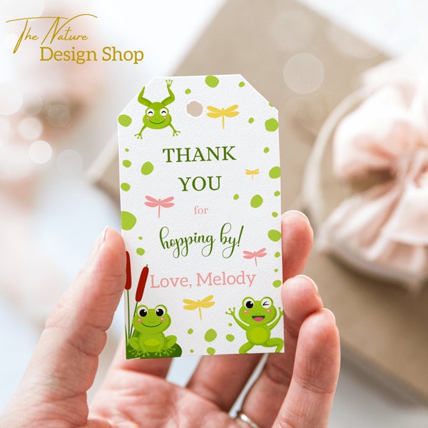 EDITABLE Frog Thank You Tag  Frog Favor Tag Frog Birthday Decorations Frog Party Favors Frog Thank You Card Frog Party Decoration 06