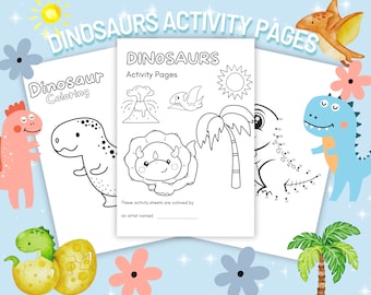 Strony z aktywnościami dinozaurów Materiały do druku z dinozaurami Kolorowanki z dinozaurami Aktywności na imprezę z dinozaurami do wydrukowania Kolorowanki z dinozaurami dla dzieci do pobrania