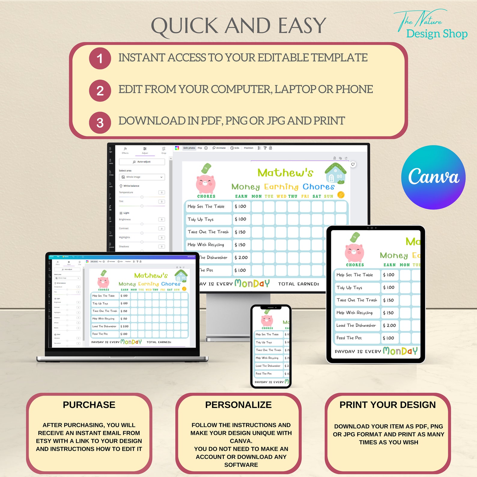 Kids Money Chart Kids Pocket Money Chart Chore Chart Kids Earn Money