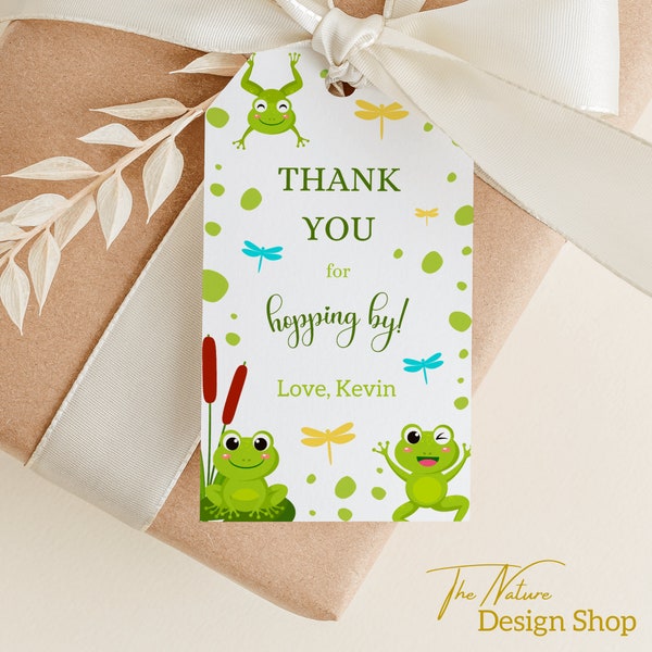 EDITABLE Frog Thank You Tag  Frog Favor Tag Frog Birthday Decorations Frog Party Favors Frog Thank You Card Frog Party Decoration 06