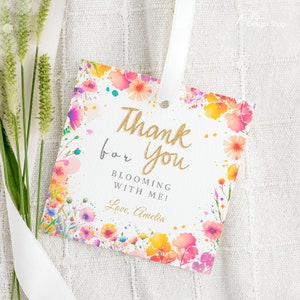 Wildflower Thank You Tags Wildflower Favor Tags Wildflower Tags Wildflower Party Favors Floral Tags Printable Floral Thank You Tag TN5