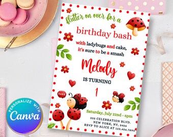 Ladybug Birthday Invitation Ladybug Invites Bugging Birthday Invitation Ladybug 1st Birthday Ladybug 3rd Birthday Theme Ladybird Invite 04