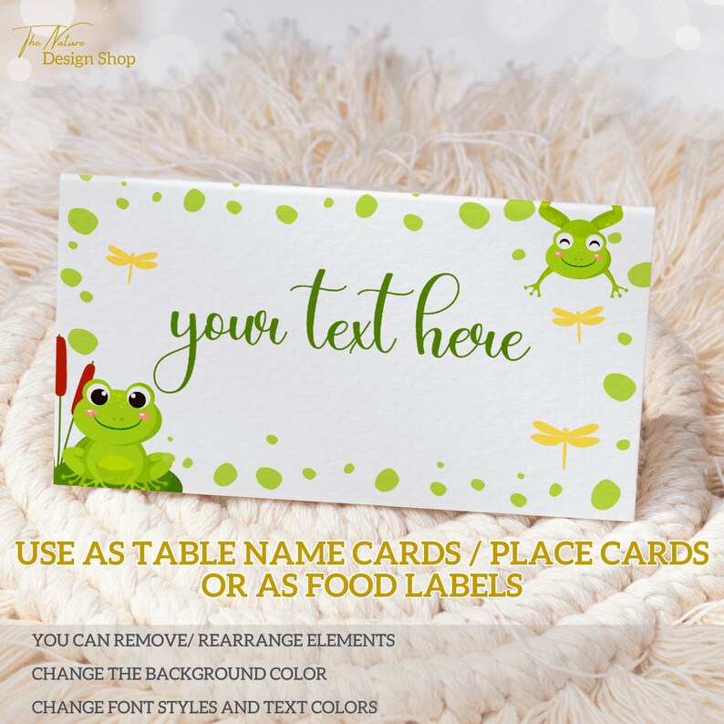 EDITABLE Frog Food Labels Frog Birthday Name Tags Frog Birthday ...