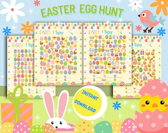Kids I Spy Easter Egg Hunt Gift for Kids Easter I Spy Games Egg Hunt Easter Download Game I Spy Gift for Kids Easter Party Games Download
