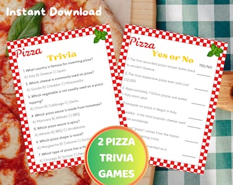Pizzafest Triviaspel Pizzatemafestgåva Slumberpartygåvor Pizzafödelsedagsspel Slumberpartyspel Pizzafestspel Pizza Baby