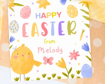 Chick Easter Tag Happy Easter Tag Easter Candy Tag Easter Basket Tag Easter Treat Tag Easter Favor Tag Eeaster Cookie Cards Easter Egg Tags