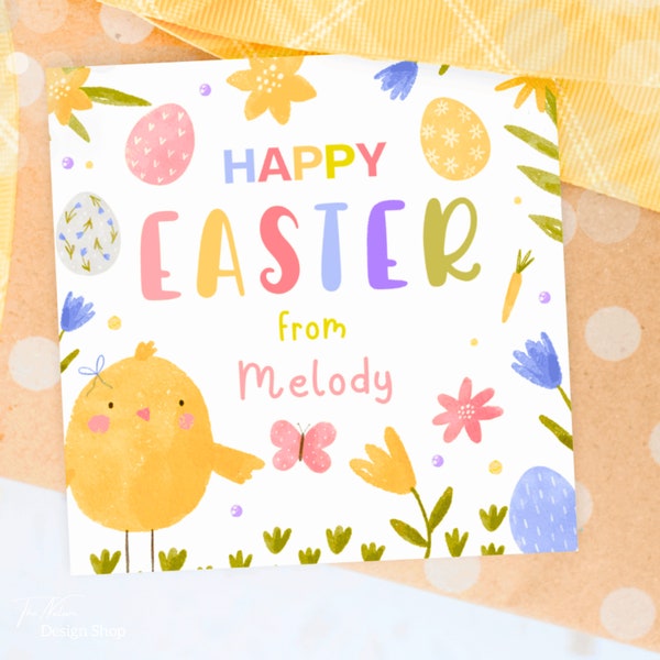 Chick Easter Tag Happy Easter Tag Easter Candy Tag Easter Basket Tag Easter Treat Tag Easter Favor Tag Eeaster Cookie Cards Easter Egg Tags