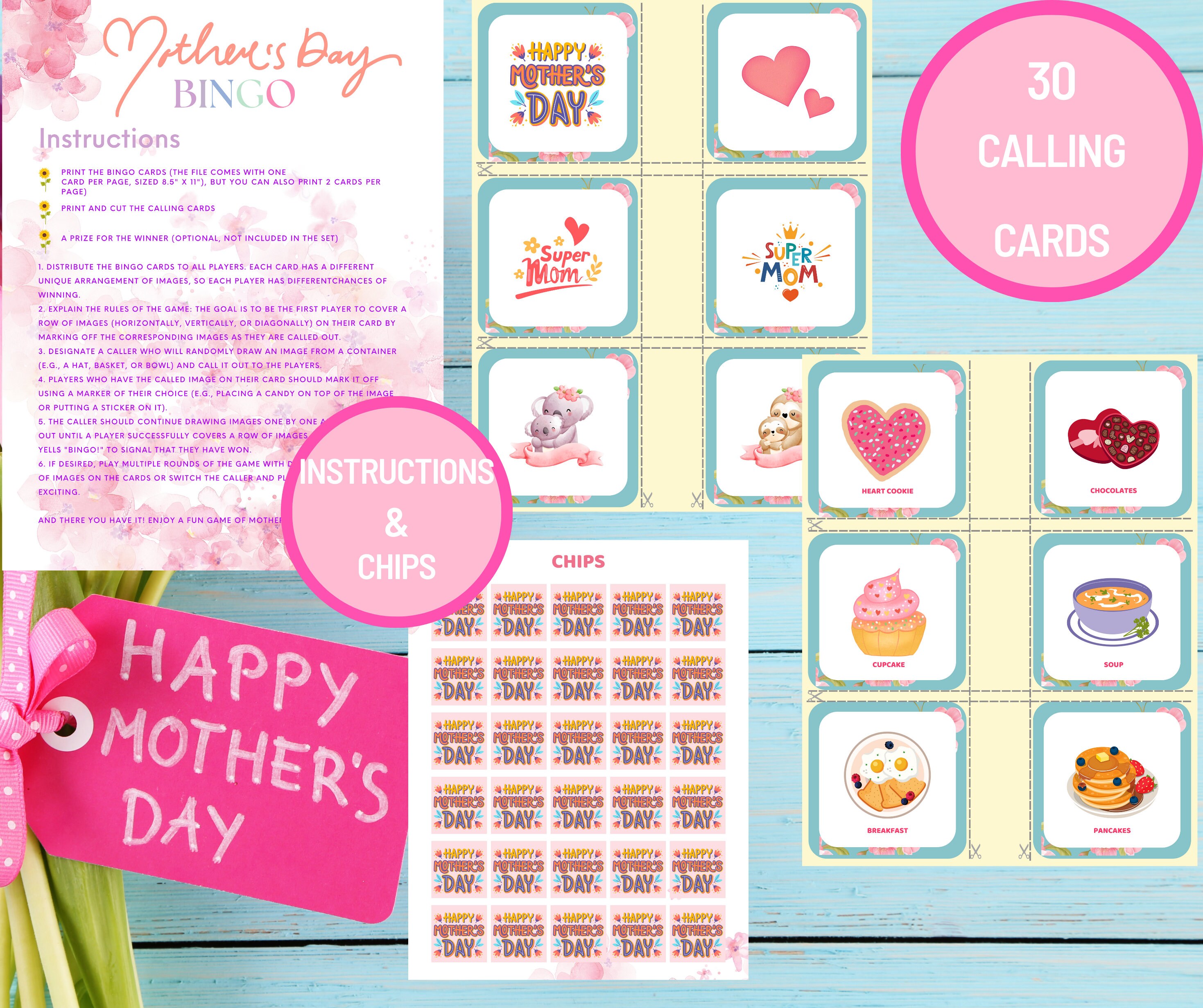 Mothers day bingo game mothers day party mothers day gift school