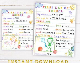 Meet The Student Letter Template Teacher Kindergarten First Day Of School Worksheet Student Back to School Printable First School Interview