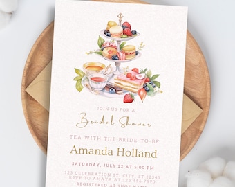 Tea With The Bride To Be Invitations Bridal Shower Tea Party Wedding High Tea Invite Bridal Tea Time For Tea With Mommy To Be Invitation TN5