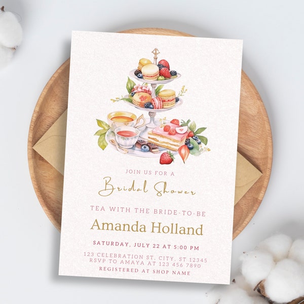 Tea With The Bride To Be Invitations Bridal Shower Tea Party Wedding High Tea Invite Bridal Tea Time For Tea With Mommy To Be Invitation TN5