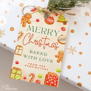 Weihnachts-Etiketten für Kekse Weihnachts-Leckereien für Klasse Tags Weihnachtsbackwaren Klassenzimmer Weihnachtstags Klassenkameraden Weihnachtskorb-Tag