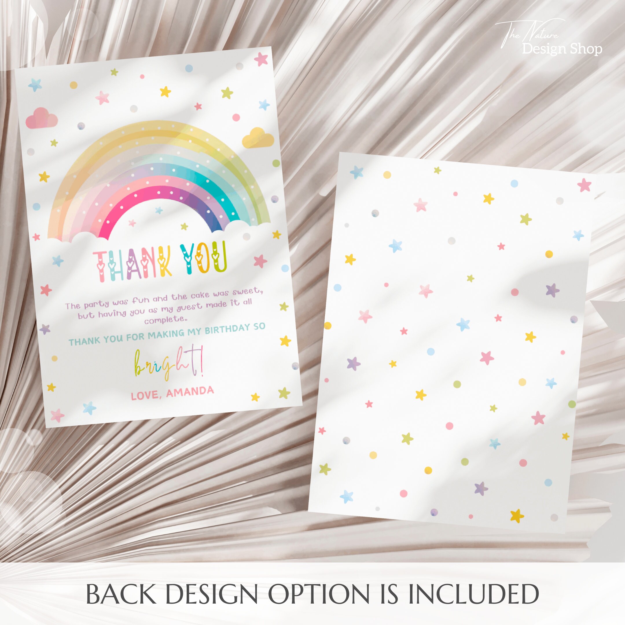 Personalised Photo Thank You Cards - Rainbow Vintage Design, Pack Of 10, With Envelopes 9 thumbnail image